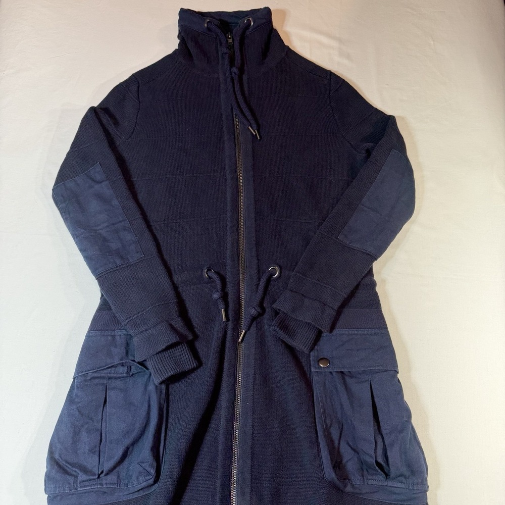 Free People Long Surplus Sweater Jacket Size Small Navy Blue Women's